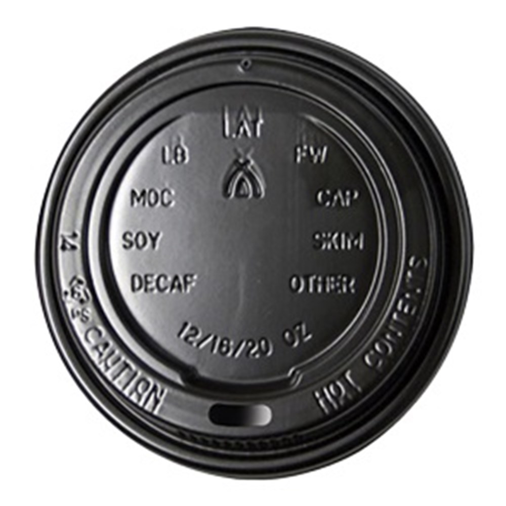 Black Coffee Premium Lids to suit FF Cups  (50)
