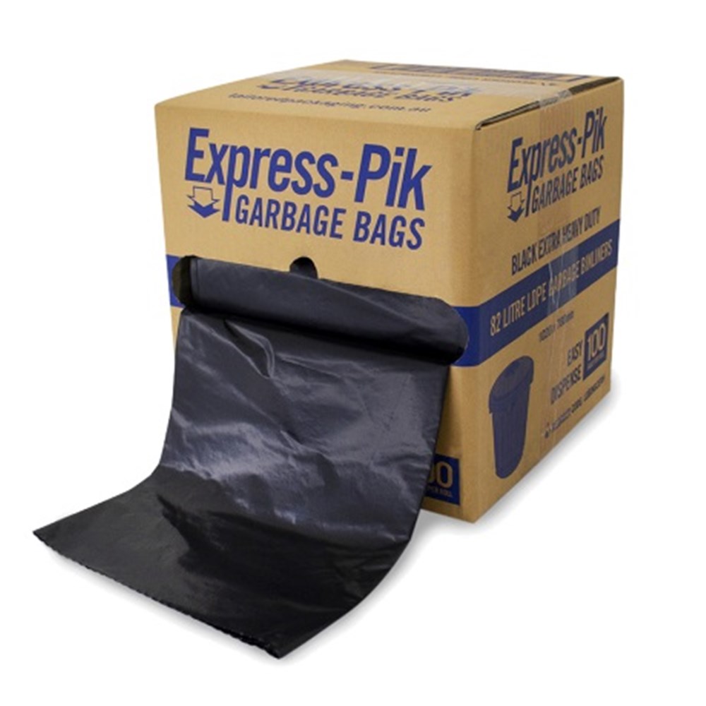 82ltr HD Black Garbage Bags -Dispenser Box (100)