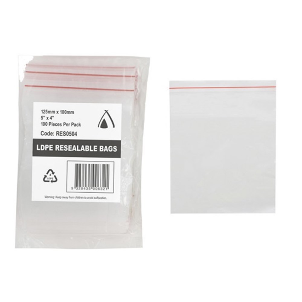 125x100mm (5x4) Resealable Bag  (100)