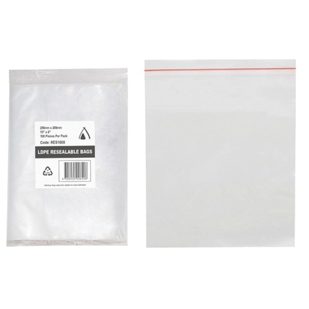 255x205mm (10x8) Resealable Bag  (100)