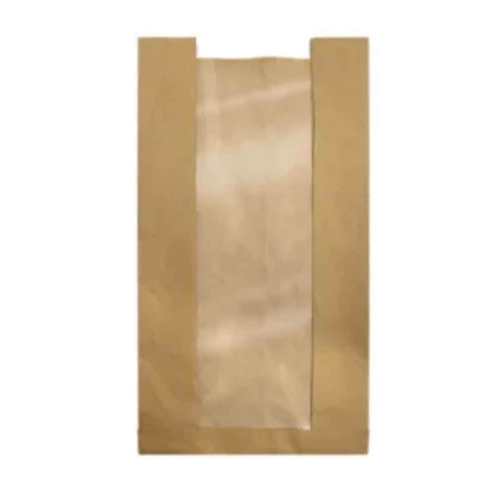 Brown PTD COB Bag with Window 390x200x110mm (500)