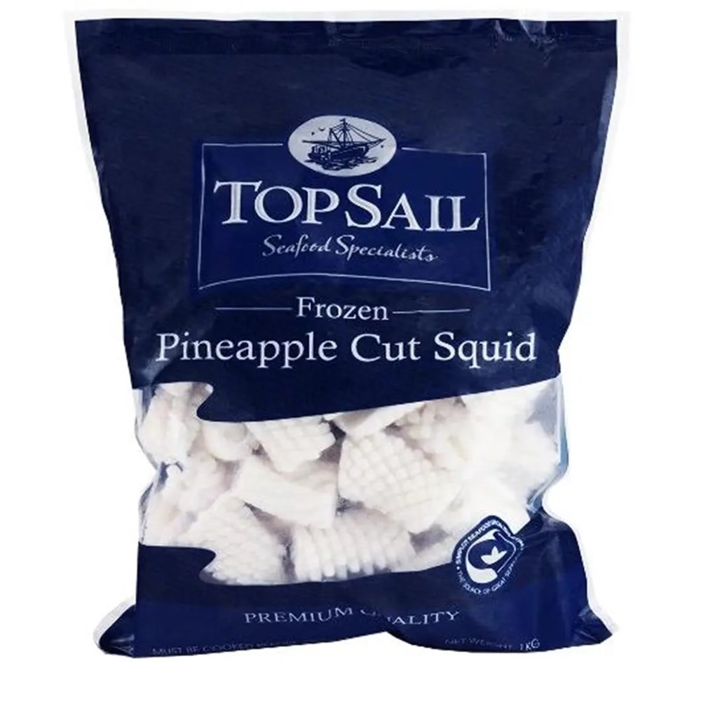 Squid Strips Pineapple Cut 1kg  (10)