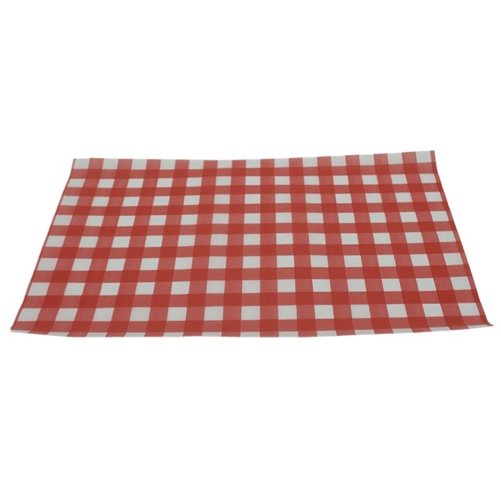 1/4 Cut Red Gingham Greaseproof 210x310mm (500)