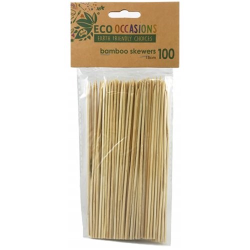 15cm Bamboo Wooden Skewers 100pkt