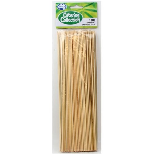 25cm Bamboo Wooden Skewers 100pkt