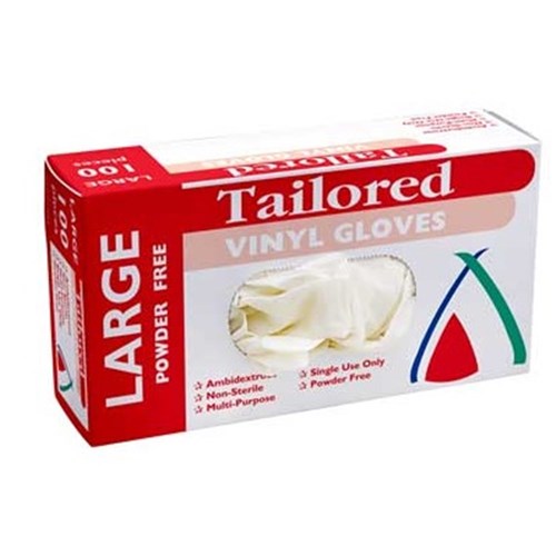 Large Clear Vinyl Powder Free Gloves (100)