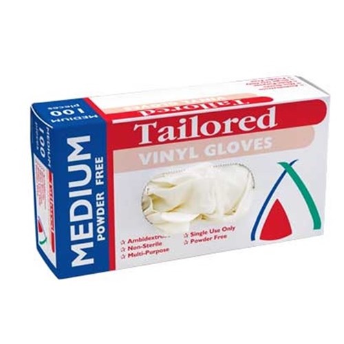 Medium Clear Vinyl Powder Free Gloves (100)