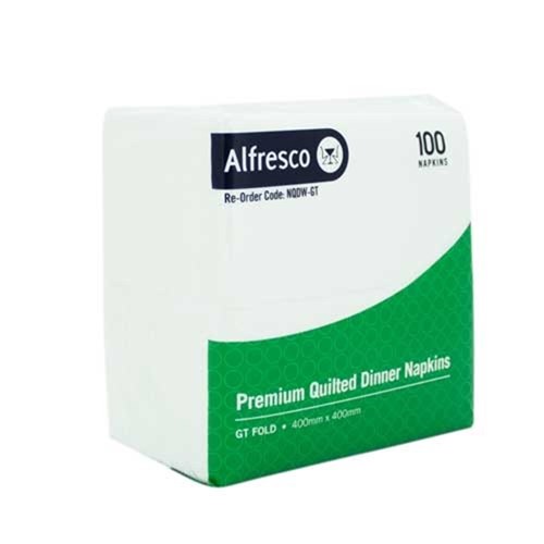 White Quilted Dinner Napkin GT Fold