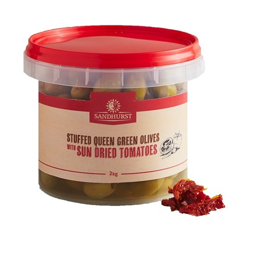 Queen Green Olives with Sun Dried Tomatoes 2kg