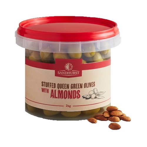 Queen Green Olives with Roasted Almond 2kg