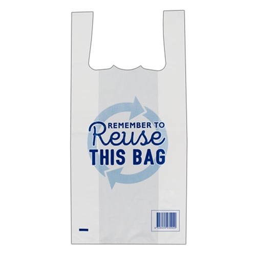 Printed Reusable Medium Singlet Bags (100)