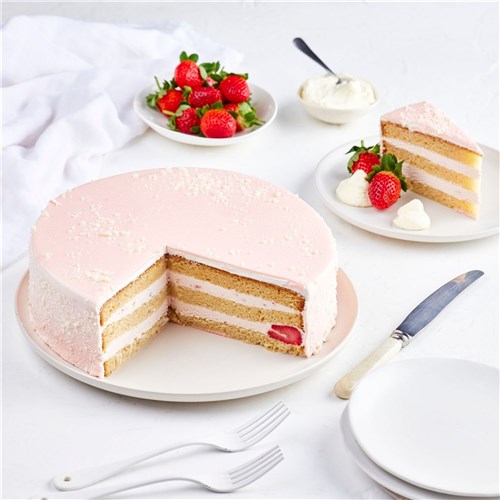 Strawberries & Cream Layer Cake (14 cut)