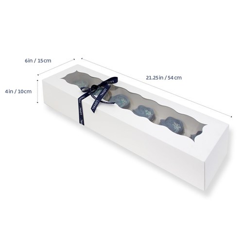 Cupcake Box Long 12 Cavity (21.25x6x4in) (50)