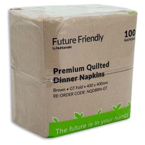 Brown Quilted Dinner Napkin GT Fold (100)