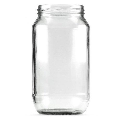 1ltr Flint Glass Round Jar - 82mm Twist Neck (12)