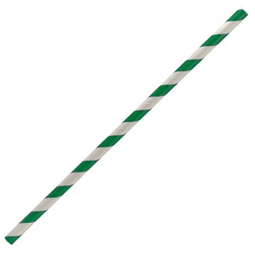 Green Stripe Paper Straws (250)