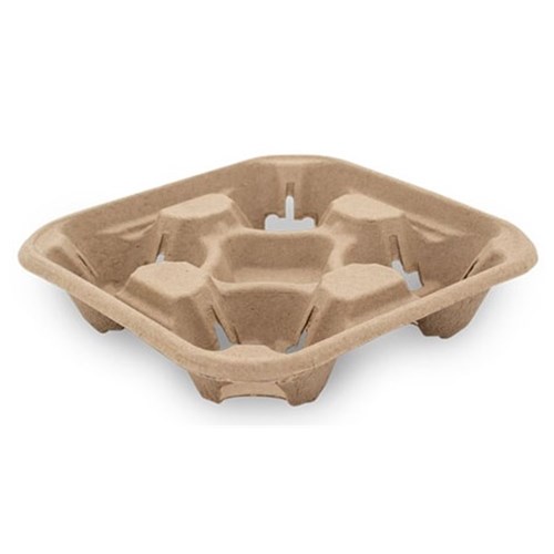 4 Cup Carry Tray Moulded Fibre (75)