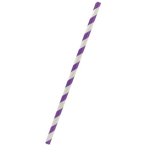 Purple Stripe Paper Straws  (250)
