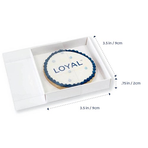 Biscuit Box Assembled White 3.5"x3.5"x0.75" (100)