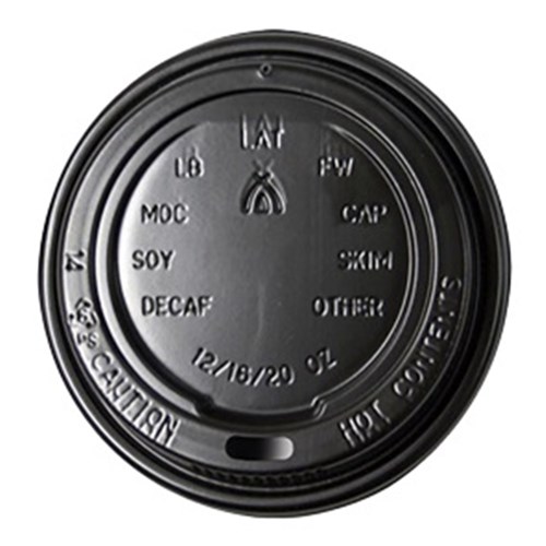 Black Coffee Premium Lids to suit FF Cups  (50)