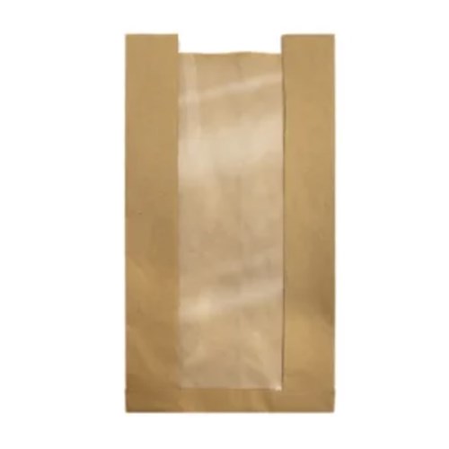 Brown PTD COB Bag with Window 390x200x110mm (500)
