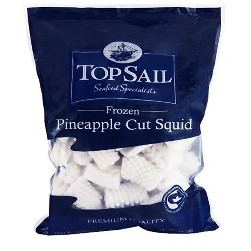 Squid Strips Pineapple Cut 1kg  (10)