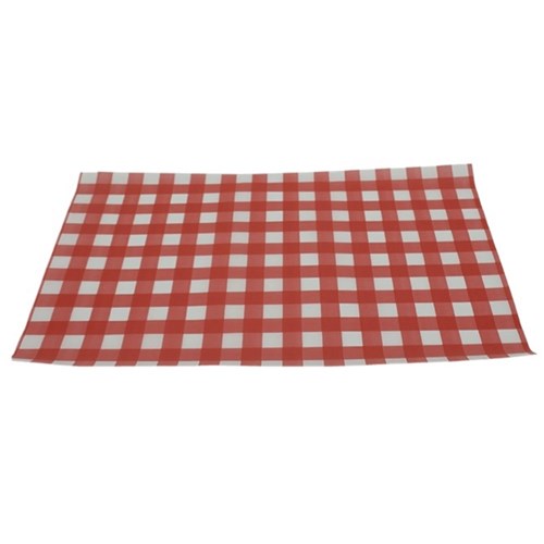 1/4 Cut Red Gingham Greaseproof 210x310mm (500)